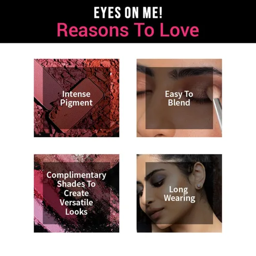 Miniatura 3 de Nykaa Cosmetics Eyes On Me - Paleta de sombra de ojos 10 en 1, Daydreaming, 1 unidad, maquillaje intenso de ojos con pigmentos, sombra de ojos