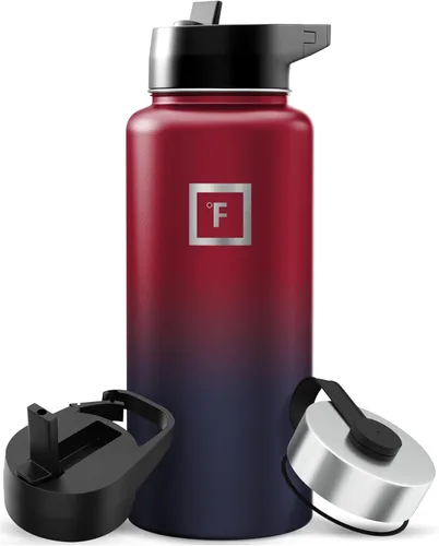 Miniatura 46 de IRON °FLASK Frasco de hidratación para acampar y senderismo con pajilla, botella de agua deportiva de acero inoxidable con aislamiento de boca