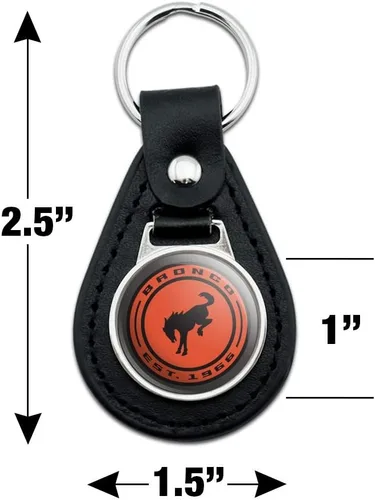 Miniatura 2 de Llavero de piel negra con diseño de bronce