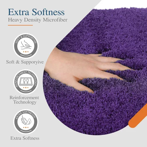 Miniatura 2 de Walensee Alfombra de baño grande (24 x 36 pulgadas, aguamarina) extrasuave y absorbente, lavable a máquina, de microfibra, antideslizante, de lujo
