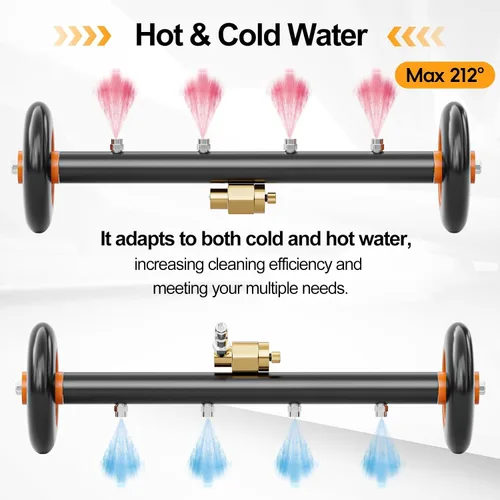 Miniatura 4 de SPECILITE Accesorio de lavadora a presión del tren de rodaje de 16 pulgadas para agua fría y caliente máx. 212 ℉, escoba de agua con 3 varitas
