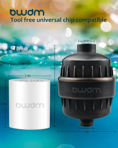 Miniatura 3 de Filtro de ducha, filtro para agua dura, filtro de cabezal de ducha de 15 etapas, cartucho que elimina cloro, metales pesados y otros sedimentos