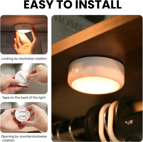Miniatura 5 de Luces de botón con control remoto, iluminación de disco alimentadas por batería, luces de botón LED, luces LED de batería con control remoto, luces