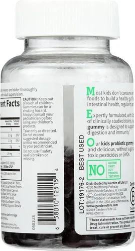 Miniatura 3 de Garden of Life Gomitas probióticas para niños, 3 mil millones de UFC, sabor a cereza, probióticos una vez al día sin azúcar para niños, probióticos