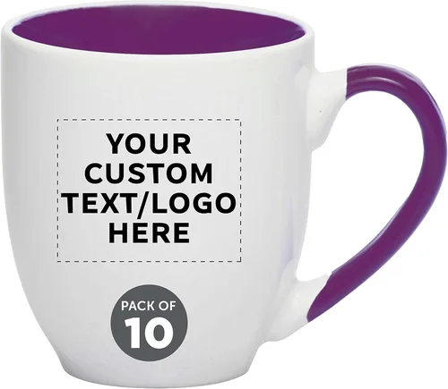 Miniatura 15 de Juego de 1 tazas de café grandes estilo bistro personalizadas de 16 onzas, paquete personalizado a granel, perfectas para café, té, expreso, cacao