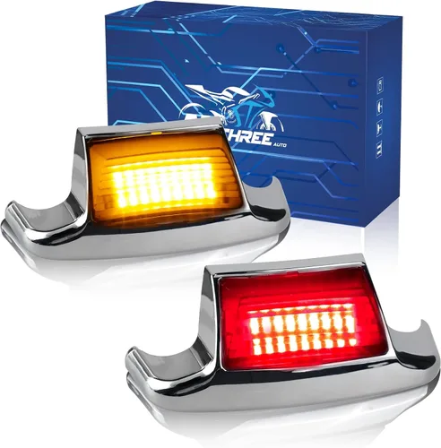Miniatura 5 de NTHREEAUTO 2 luces LED para guardabarros delanteros y traseros, compatibles con Harley Road King Electra Glide Ultra Classic Heritage Softail