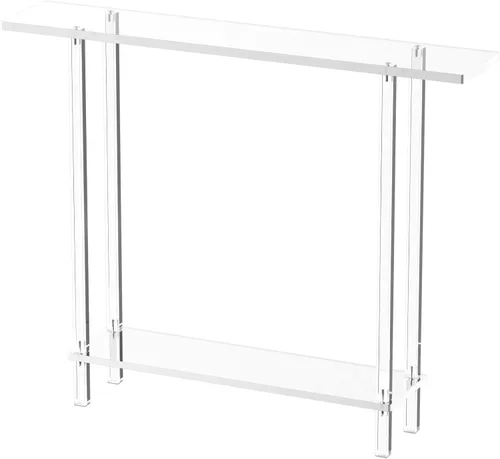 Miniatura 8 de Mesa consola estrecha de acrílico para entrada, 7.6 pulgadas de profundidad x 39.4 pulgadas de ancho x 31.5 pulgadas de alto, patas cuadradas, mesa