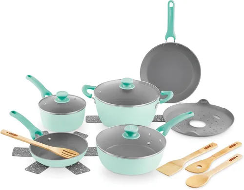 Miniatura 7 de Dash Dream Green - Juego de utensilios de cocina de aluminio reciclado, antiadherentes con revestimiento de cerámica y compatibles con inducción