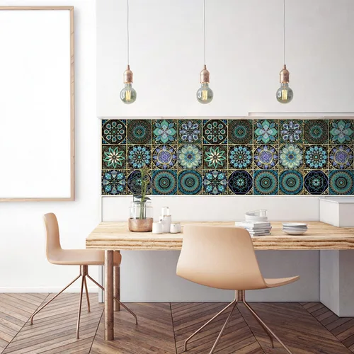Miniatura 3 de 24 calcomanías para azulejos de despegar y pegar, decoración de bricolaje, calcomanías de azulejos de 4 x 4 en muro, impermeables, autoadhesivas