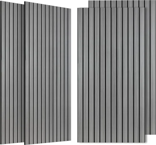 Miniatura 39 de Paneles de sonido de chapa de madera, paquete de 10 paneles de pared de 47.2 x 23.6 pulgadas, paneles acústicos decorativos para paredes