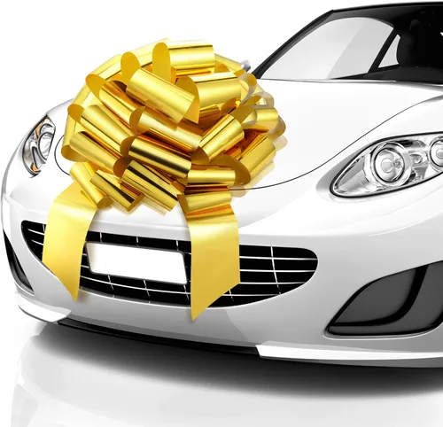Miniatura 21 de Zoe Deco Lazo grande para automóvil (rojo, 18 pulgadas), lazos de regalo, lazo gigante para automóvil, lazo de cumpleaños, enorme lazo
