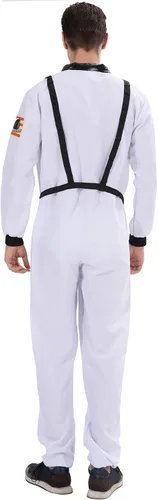 Miniatura 2 de EraSpooky Disfraz de astronauta para hombre, disfraz de Halloween para adultos, tallas XS-XL, para fiesta de disfraces y cosplay, color naranja