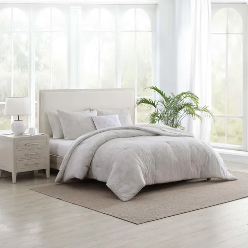 Tommy Bahama - Juego de ropa de cama de 8 piezas, edredón de algodón y sábanas con funda de almohada, juego de ropa de cama de inspiración tropical