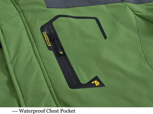 Miniatura 6 de Rdruko Chaqueta de esquí para hombre, impermeable, forro polar, con capucha, para invierno, para exteriores