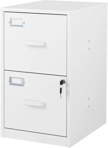 Miniatura 15 de BYNSOE - Archivador de 2 cajones con cerradura, archivador vertical de metal con ruedas, archivador móvil para oficina, hogar