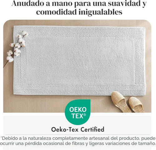 Miniatura 4 de Madison Park Splendor - Alfombra reversible de baño 100% algodón copetudo de 3000 g/m² de calidad hotelera, felpa lujosa de pelo medio, tapete