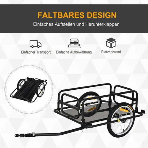 Miniatura 4 de Aosom – Remolque de carga/equipaje para bicicleta Wanderer, color negro
