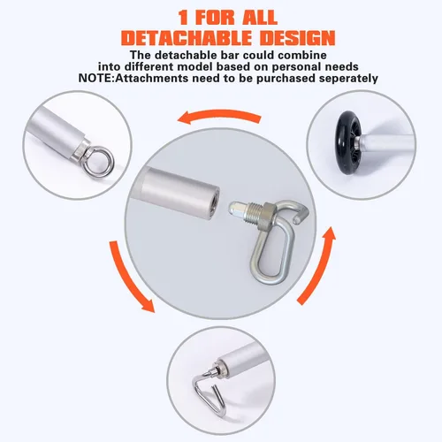 Miniatura 5 de Barra de Banda de Resistencia de Aluminio, Barra de Entrenamiento Desmontable de 3 Secciones de Alta Resistencia para Ejercicios de Banda