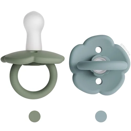 Miniatura 13 de Moonkie Juego de 2 chupetes Chupetes de bebé con diseño de una pieza con grandes agujeros de aire, silicona sin BPA, seguros para bebés de 0 a 6