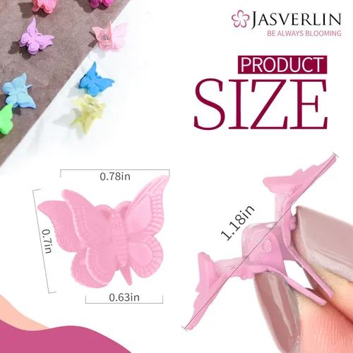 Miniatura 3 de JASVERLIN Pinzas para el cabello de mariposa coloridas, lindas pinzas pequeñas para niñas, Y2K 90s para niños y mujeres, mariposas, accesorios