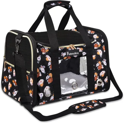 Miniatura 10 de Transportador Petmolico para gatos de lados blandos, bolsa para mascotas pequeñas y medianas, para gatitos 16LBs - Transportador de viaje para Rosa
