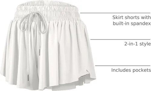Miniatura 147 de Blaosn Pantalones cortos atléticos fluidos para mujer, gimnasio, yoga, entrenamiento, correr, pantalones cortos de tenis, falda falda linda, ropa
