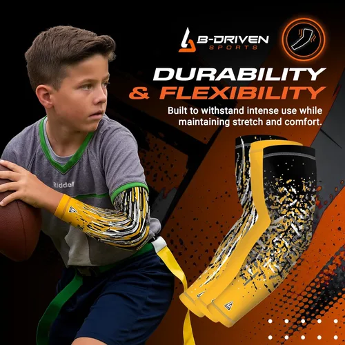 Miniatura 3 de B-Driven Sports Mangas de compresión Mangas de brazo UV para hombres, mujeres y jóvenes Protección solar deportiva 3 unidades Blanco