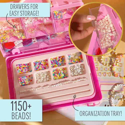 Miniatura 4 de STMT Estudio de joyería personalizada, crea más de 50 piezas premium, kit de fabricación de pulseras de moda, incluye dijes de pulsera de metal