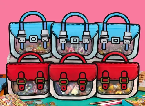 Miniatura 2 de Trendybag - Bolsas de regalo de fiesta con asa superior, color rojo y azul, 20 bolsas de cumpleaños con parte inferior de pie (L, color mixto)