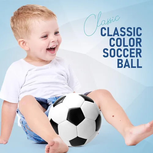 Miniatura 5 de ZOOJOY Balón de Fútbol Tamaño 3 para Niños, Balón de Fútbol de Color Clásico para Niños Pequeños y Niñas con Bomba, Deportes al Aire Libre y Blanco