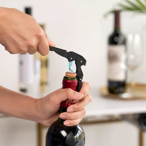 Miniatura 5 de True Truetap - Sacacorchos de camarero con doble bisagra abridor de vinos, abridor de botellas de vino de acero inoxidable con cortador de papel