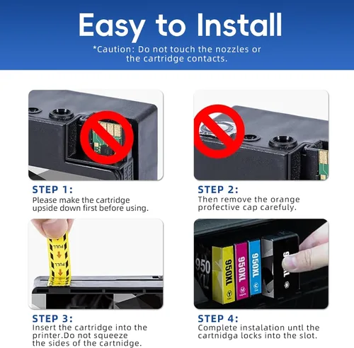 Miniatura 5 de Paquete combinado de cartuchos de tinta 950XL y 951XL (paquete de 4, BK, CMY) de repuesto para cartuchos de tinta HP 950 951, paquete combinado