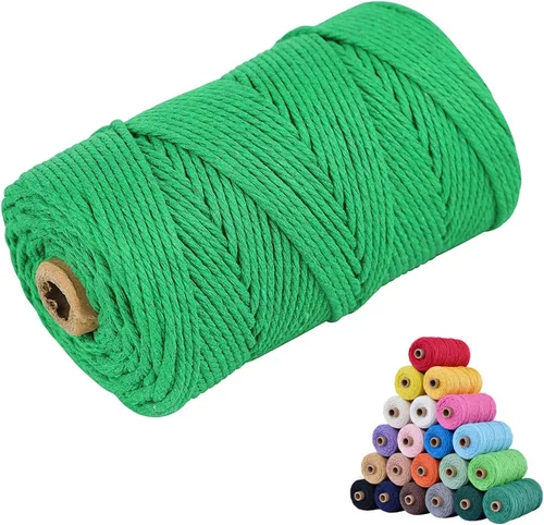 Miniatura 69 de Cuerda de algodón para macramé, de 0.11 pulgadas x 109 yardas, cuerda de macramé natural marrón, suministros perfectos de algodón para hacer