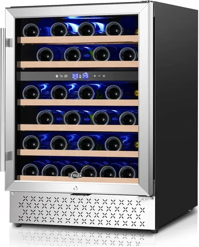 Miniatura 21 de Tylza Vitrina refrigerada para encimera, refrigerador comercial de 2.7 pies cúbicos/78L, vitrina con luz LED, puerta de vidrio doble, 32-54°F