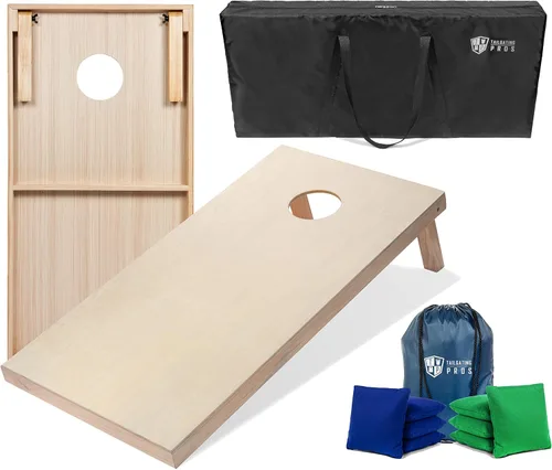 Miniatura 12 de Tailgating Pros Tablas para juego de cornhole - 4 x 2 pies y 3 x 2 pies. Juego de cornhole con estuche de transporte y juego de 8 bolsas de maíz