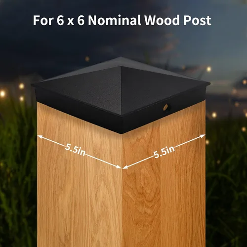 Miniatura 45 de Azdele Tapas de aluminio piramidal de 4 x 4 para postes nominales de madera de 4 x 4 pulgadas (verdadero 3.5 x 3.5 pulgadas), con superficie