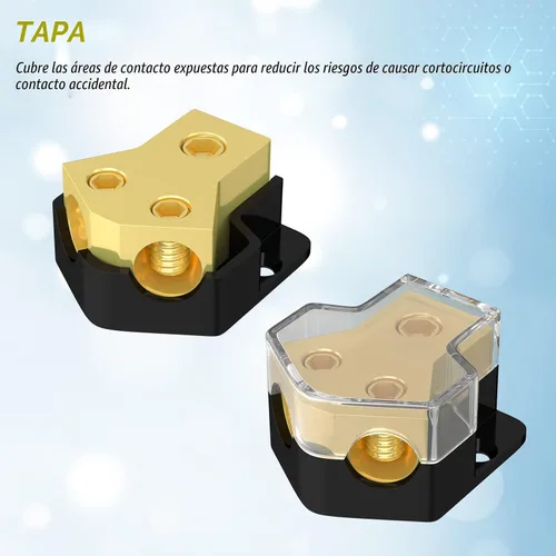 Miniatura 4 de Joinfworld Bloque de Distribución de Energía de 12V Audio para Automóvil Bloque de Distribución de Tierra de 2 Vías Calibre 0/2/4 Entrada Calibre