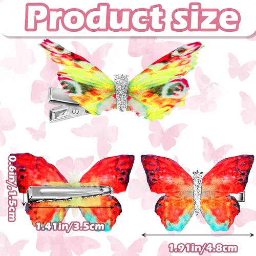 Miniatura 3 de Boao 18 Piezas Pinzas para el Cabello de Mariposa con Purpurina para Niñas Adolescentes Mujeres Accesorios para el Cabello (Estilo Lindo)
