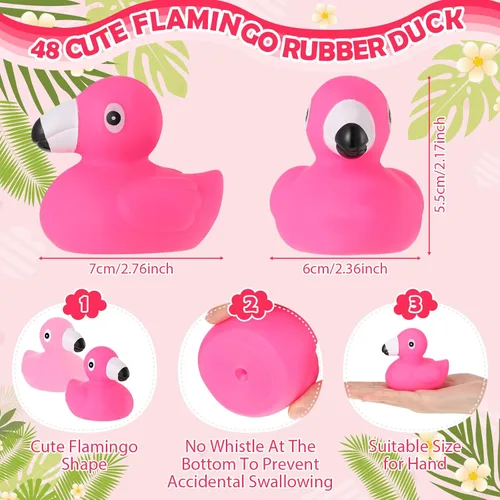 Miniatura 2 de Jerify Pato de goma flamenco a granel rosa para niños, juguetes de baño flotantes, patos flotantes de verano para playa, patos de goma para baby