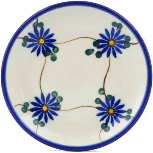 Miniatura 8 de Polmedia Polish Pottery Mini plato, placa de posavasos UNIKAT - Un patrón de cuento de hadas de flores hecho a mano en Boleslawiec Polonia por