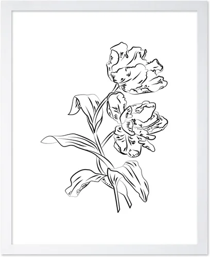 Miniatura 43 de Poster Master Póster de peonías – Estampado de flores retro – Ilustración floral – Ilustración en blanco y negro – Diseño de línea y abstracto