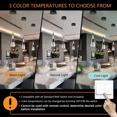 Miniatura 4 de Luces Colgantes para Isla de Cocina, Luz LED Colgante Moderna de 2 Luces, Luces Colgantes Negras para Isla de Cocina para Comedor, Lámpara de Araña