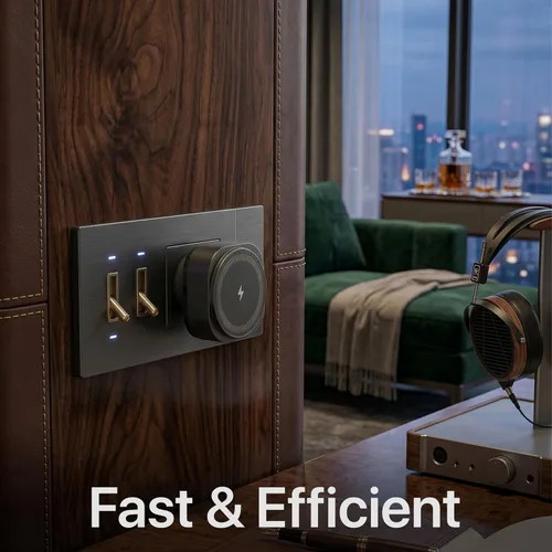 Miniatura 5 de Qi2 - Cargador inalámbrico de salida de pared, cargador magnético de teléfono compatible con MagSafe de 15 W con puerto USB-C, diseño inalámbrico