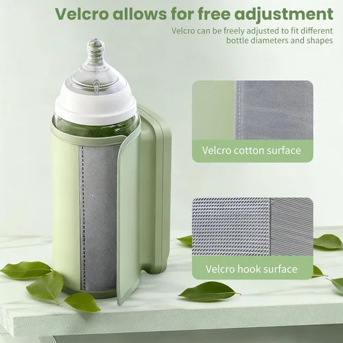 Miniatura 6 de Calentador de botellas aislado portátil, calentador de bebé sin agua, 6000 mAh y control de temperatura de 6 niveles, con una pequeña luz de altura