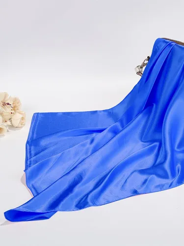 Miniatura 7 de SATINIOR 3 piezas de bufanda de cuello para mujer, bufanda cuadrada de gasa de seda, bufanda de satén para la cabeza, cuello Ascot para mujer
