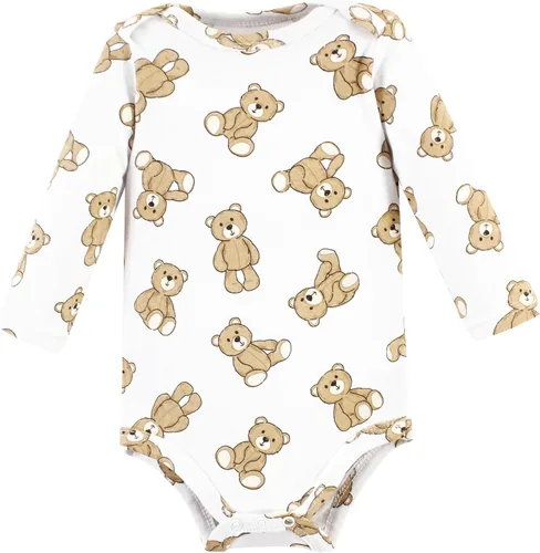 Miniatura 4 de Hudson Baby Body unisex de algodón de manga larga para bebé, leopardo rosa rojo