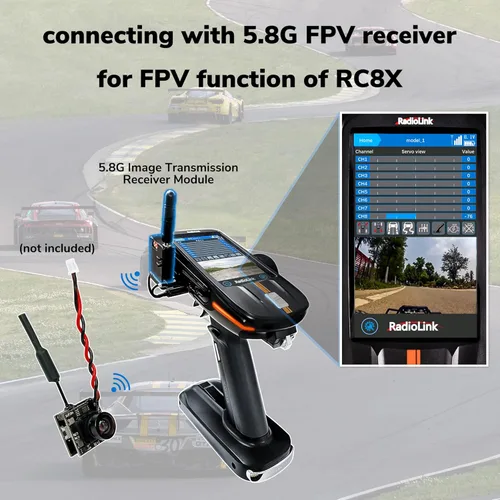 Miniatura 2 de ATA HOBBY Radiolink 5.8G 48CH Cámara inalámbrica de transmisión de imagen OSD para pantalla RC8X FPV, 800TVL 200mW FPV cámara para Radiolink F121
