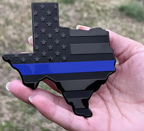 Miniatura 8 de Emblema de metal para guardabarros de automóvil con bandera negra del estado de Texas para automóviles y camiones (3 x 4 pulgadas, negro)