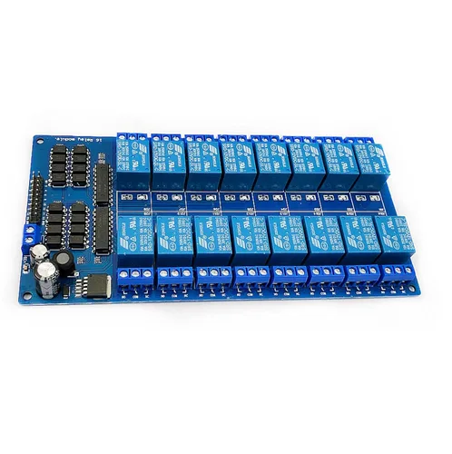 Miniatura 6 de DEVMO Módulo de placa de interfaz de relé de 12 V y 16 canales Optoacoplador LED LM2576 Power Compatible con Ar-duino DIY Kit PiC ARM AVR