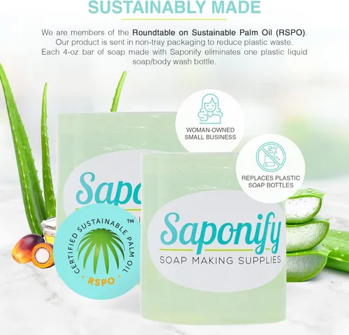 Miniatura 8 de Saponify - Base de jabón para derretir y verter aloe de 4 libras, base de jabón puro de aloe vera que mejora la piel, base de jabón de glicerina